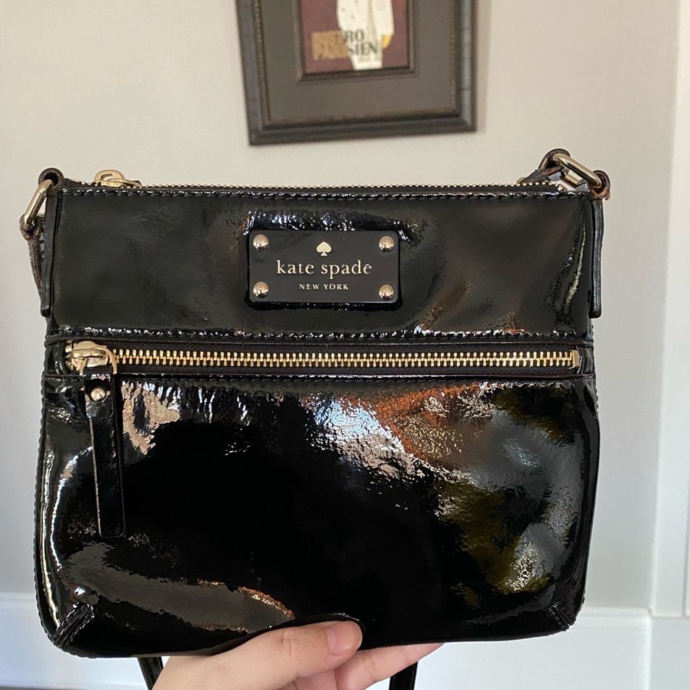 Kate Spade Tenley crossbody bag black patent